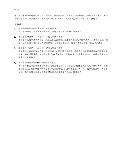 电信行业备品备件采购申请流程