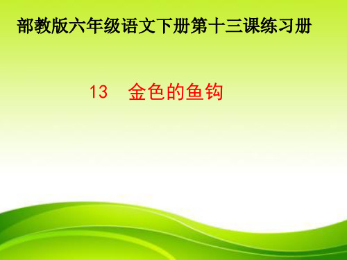 部教版六年语文下册13《金色的鱼钩》》练习册答案