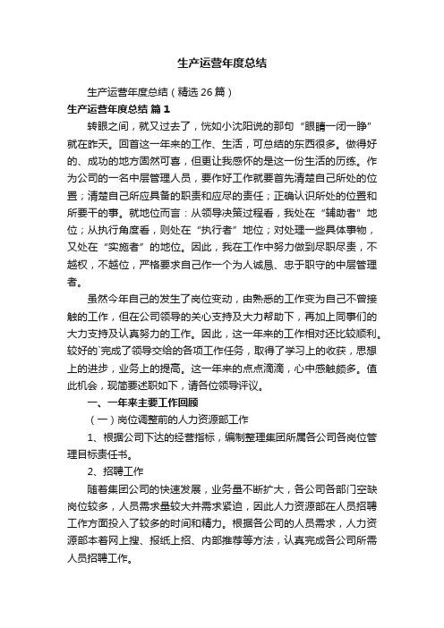 生产运营年度总结