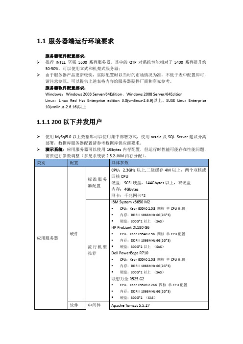 mysql服务器端运行环境要求