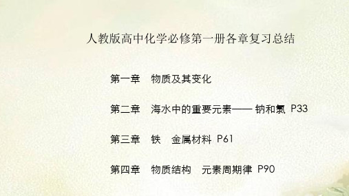 新教材人教版高中化学必修第一册全册各章复习总结课件(期末复习课件)