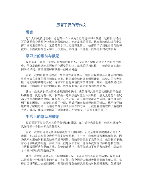 厉害了我的哥作文