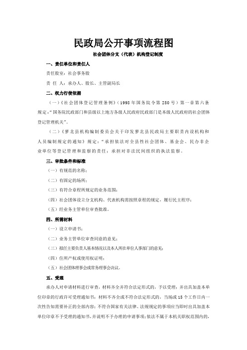 民政局公开事项流程图