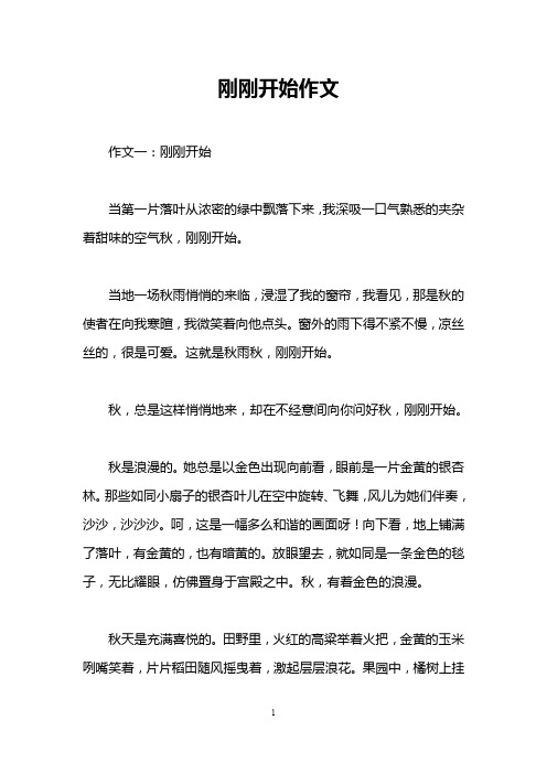 刚刚开始作文