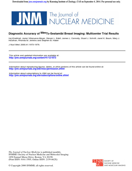 Diagnostic accuracy of  “99mTc-sestamibi breast imaging：multicenter trial results