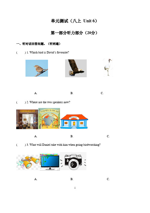 牛津译林版2020-2021学年八年级英语上册Unit 6 Birdwatching单元测试题(含答案)