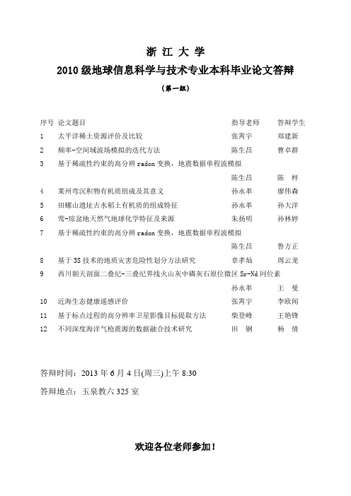 大气科学专业本科毕业论文答辩