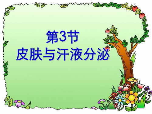 北师大版七年级下册生物《第3节 皮肤与汗液分泌》