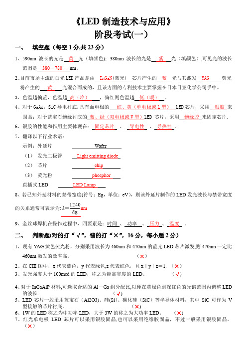 LED照明基础题和面试题