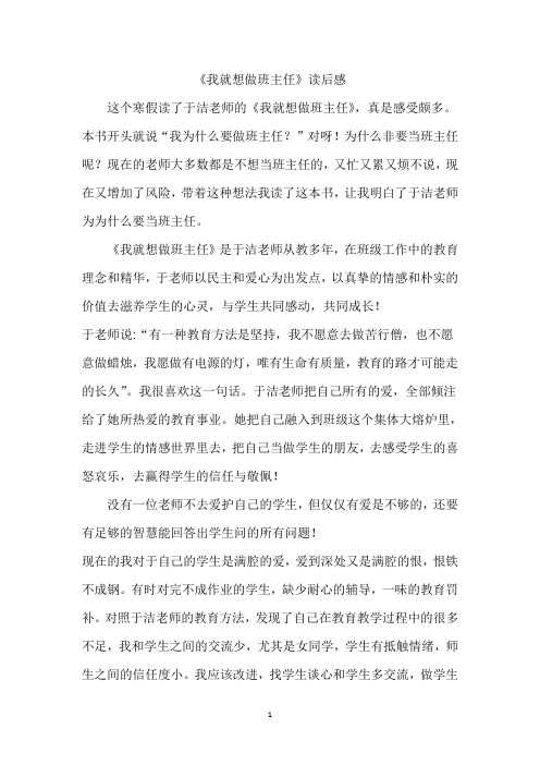 《我就想做班主任》读后感2