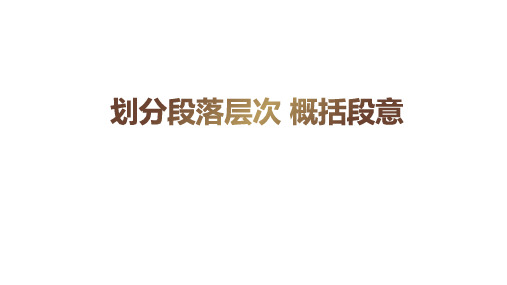 部编版语文四年级上册《划分段落层次 概括段意》课件