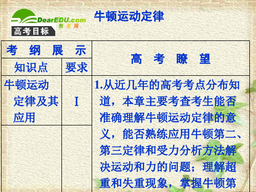 届高三物理高考一轮复习专题三牛顿运动定律新人教版PPT课件