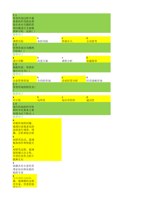企业管理咨询多选题(含答案)