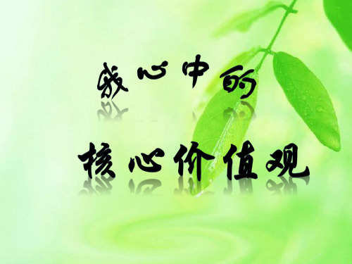 我心中的社会主义核心价值观演讲PPT