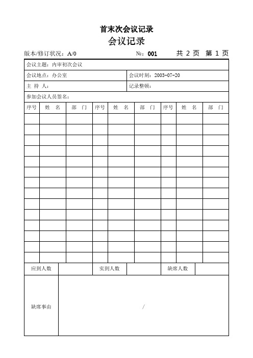 首末次会议记录