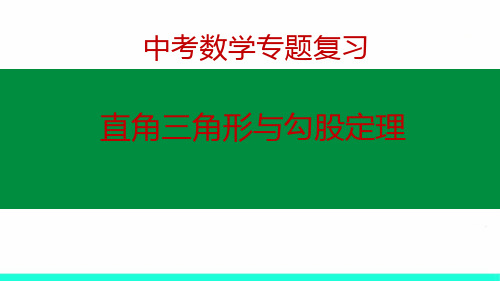 中考数学专题复习之直角三角形与勾股定理