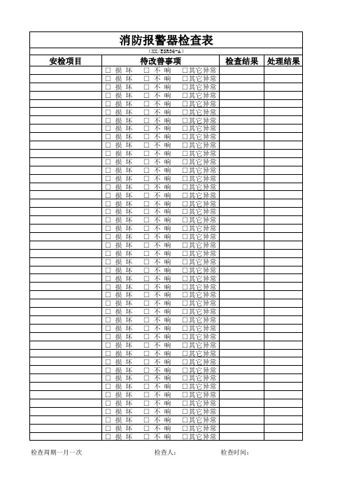 质量环境职业健康安全体系：消防报警器检查表