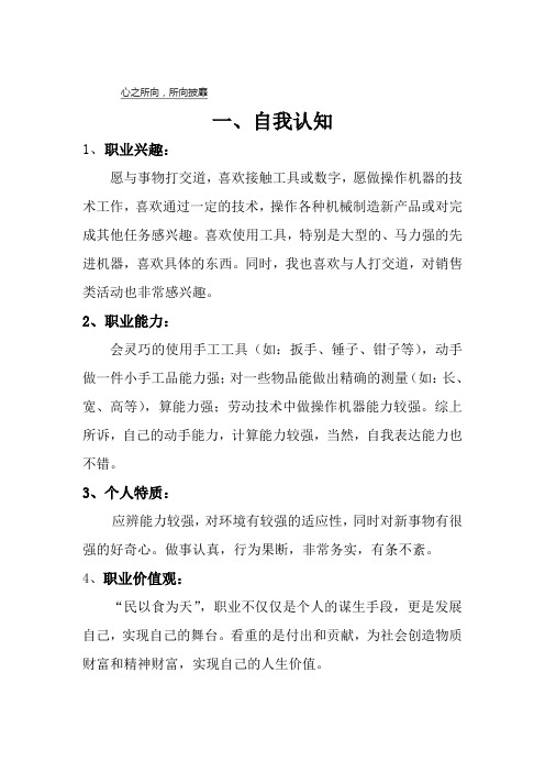 职业生涯规划鹏程万里