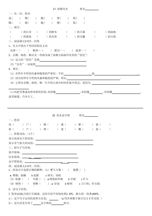 沪教版 南极风光  埃及金字塔练习