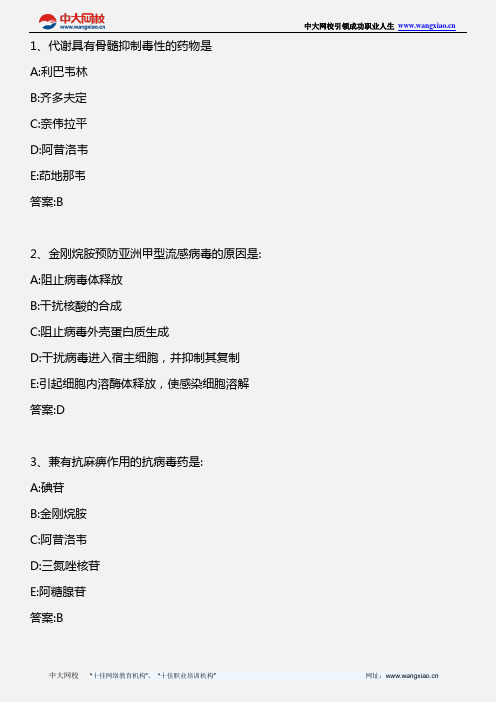 药学专业知识二_药物化学 第五章抗病毒药_2013年版