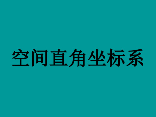 人教版-高一数学必修2-空间直角坐标系