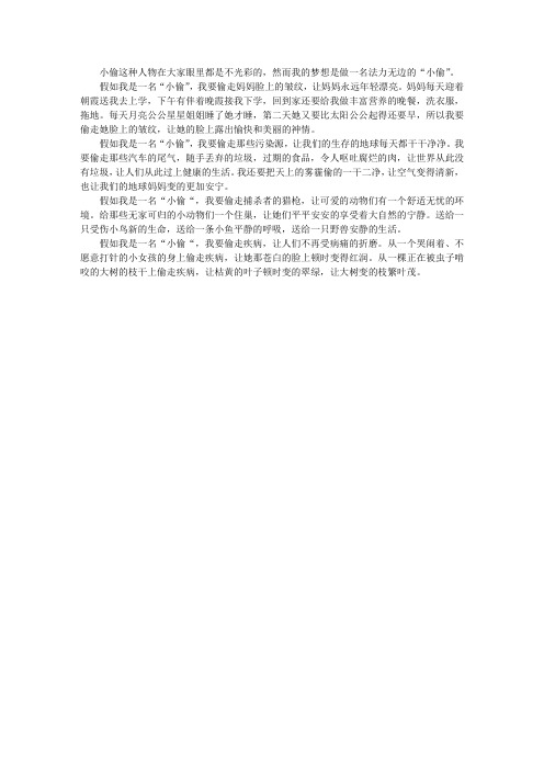 假如我是一名“小偷”