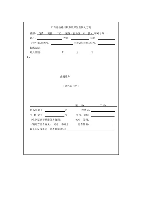 电子处方样本