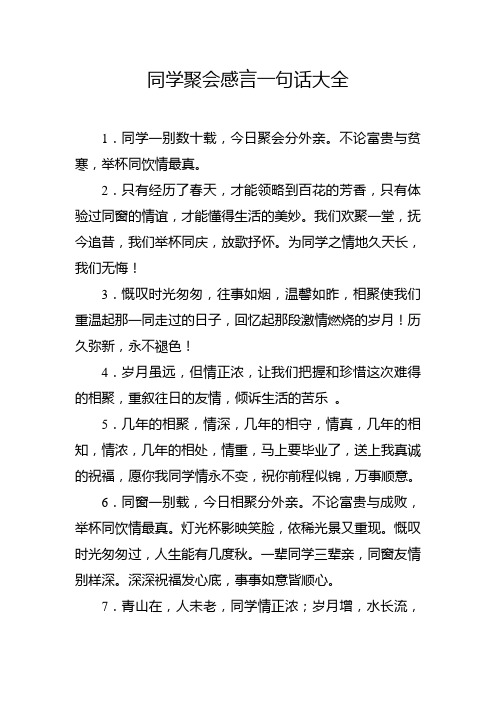 同学聚会感言一句话大全