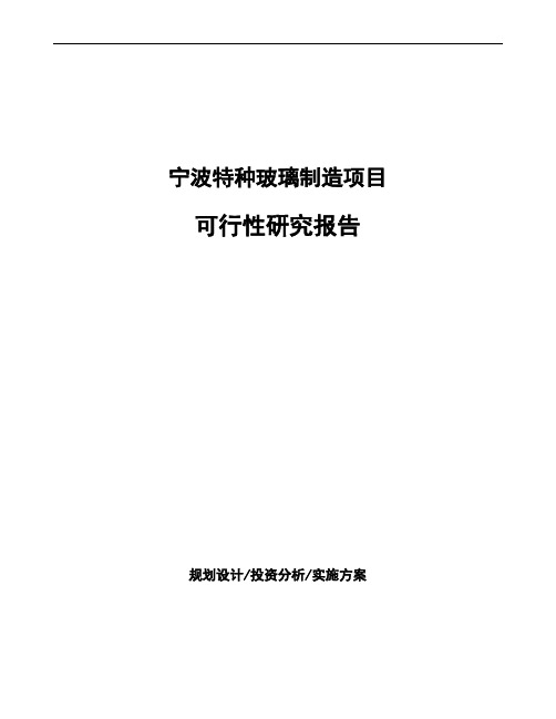 宁波特种玻璃制造项目可行性研究报告