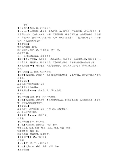 2010年执业中药师中药学考试辅导：艾叶
