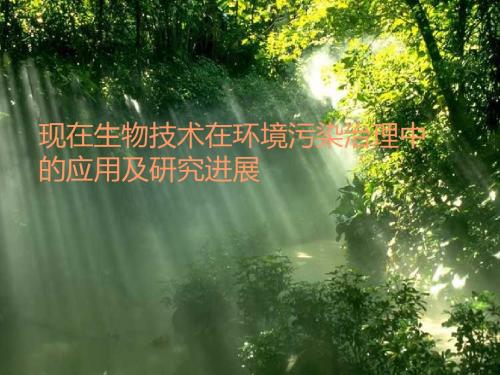 现代生物技术与环境污染治理