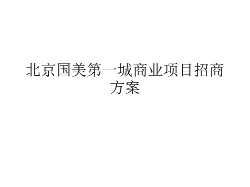 北京国美第一城商业项目招商方案