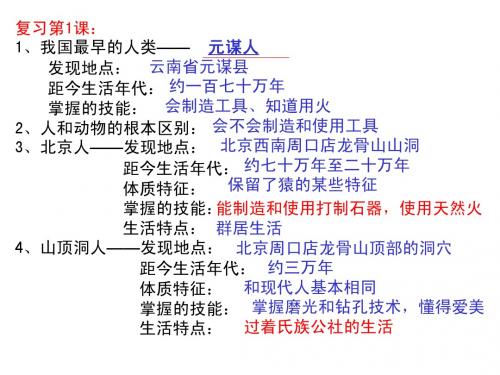 七年级历史复习1-5课