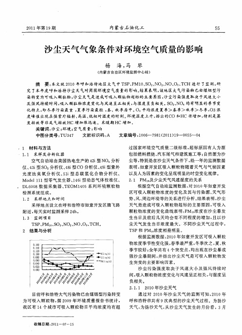 沙尘天气气象条件对环境空气质量的影响