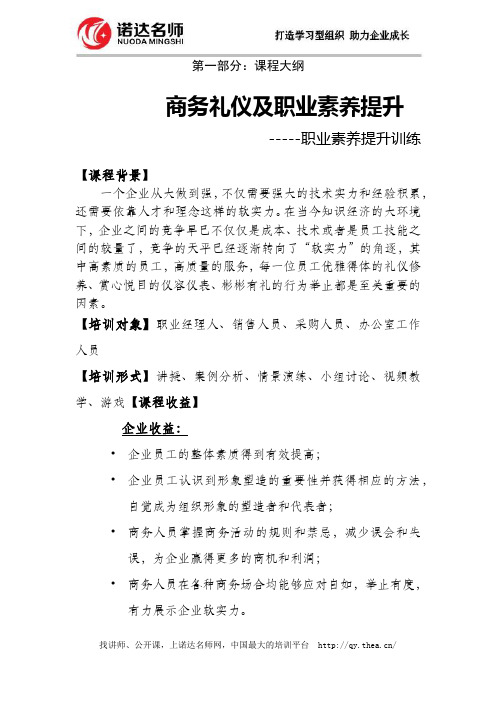 商务礼仪及职业素养提升