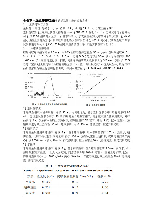 金银花中绿原酸提取法