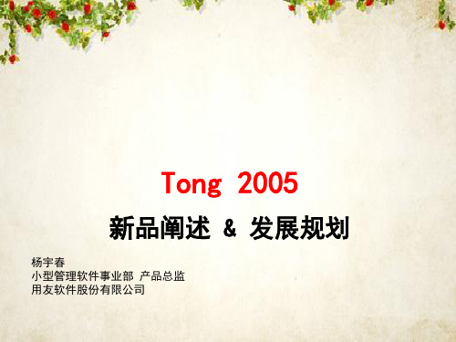 Tong 2005新品阐述发展规划(ppt 70页)