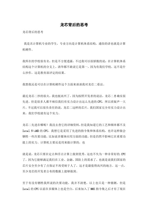 龙芯背后的思考