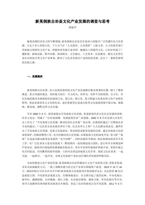 新晃侗族自治县文化产业发展的调查与思考