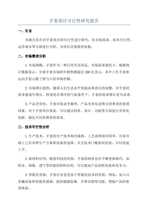 手套项目可行性研究报告