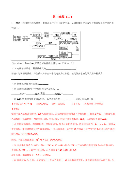 2020年领军高考化学真题透析专题4.5化工流程二高效演练含解析2