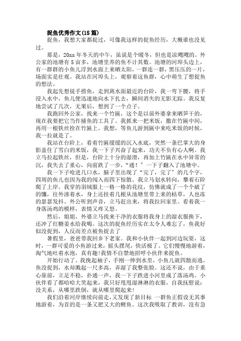 捉鱼优秀作文(15篇)范文精选