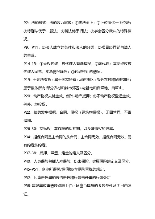 一建法规10页纸