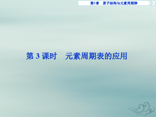 2019-2020学年鲁科版化学必修二新素养同步课件：第1章第3节第3课时 元素周期表的应用 