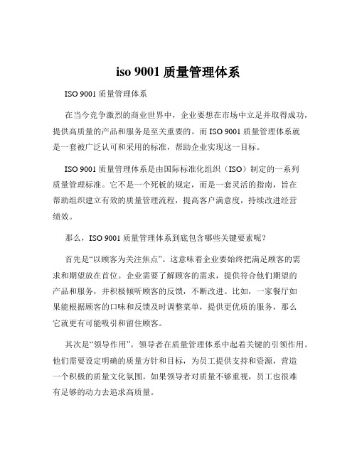 iso 9001 质量管理体系