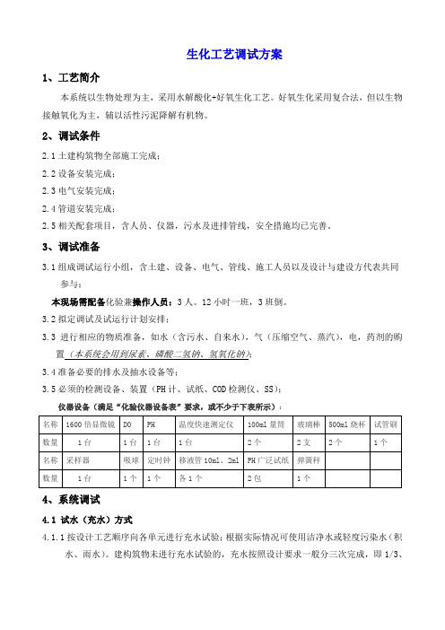 生化项目调试方案