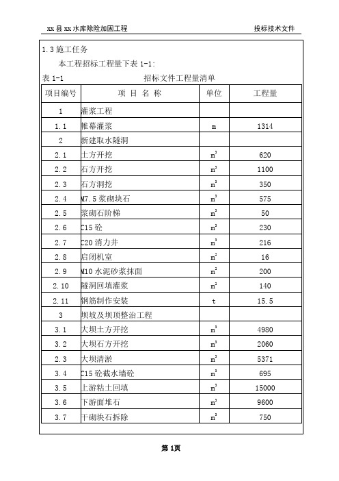 水库除险加固工程投标文件(技术标)_secret