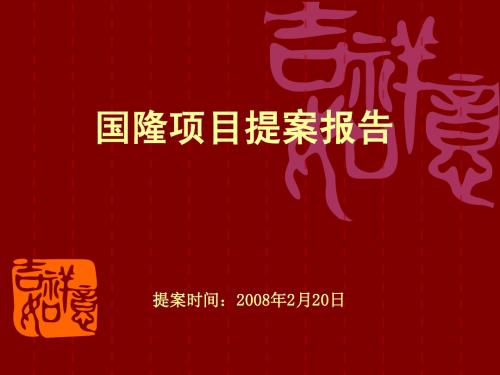 2008年青岛市国隆项目提案报告