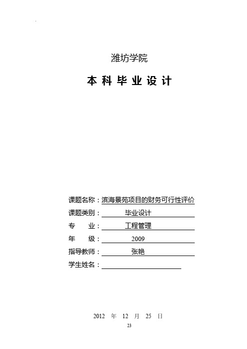 可行性研究课题的毕业设计模板