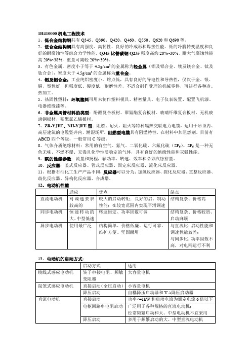 2014一建机电实务考点DOC